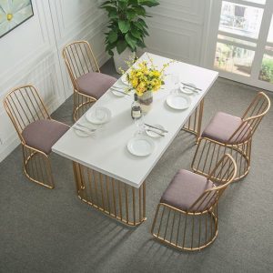 Marble top Golden Dining set of 5