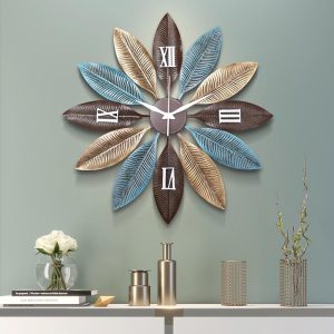 Metal Leaf wall Décor clock