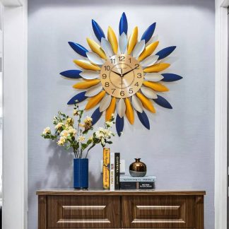 Metal wall clock flower