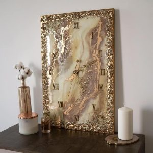 marble design mosaic clock decor