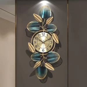 Green gold vertical clock