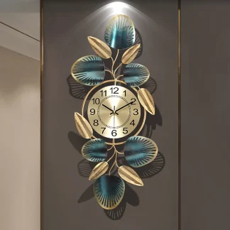 Green gold vertical clock