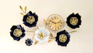Black and white flower clock
