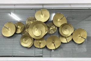 Golden Circles metal wall decor