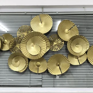 Golden Circles metal wall decor