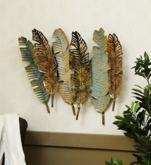 Six leaf metal wall decor