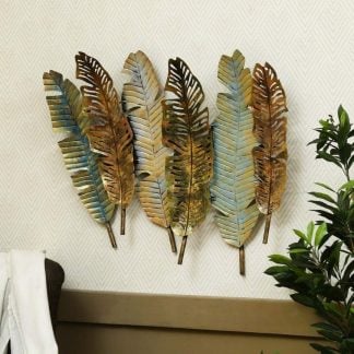 Six leaf metal wall decor