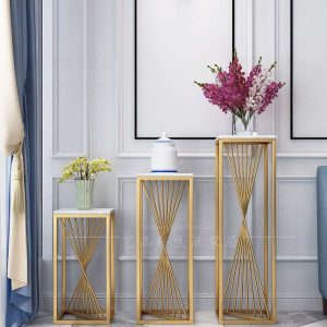 Set of 3 Twisted metal Flower stands