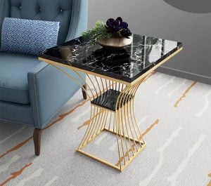 Side Table with Black granite