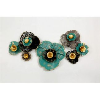 Metal Green rose decor