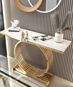 Posh Metal Console Marble Top