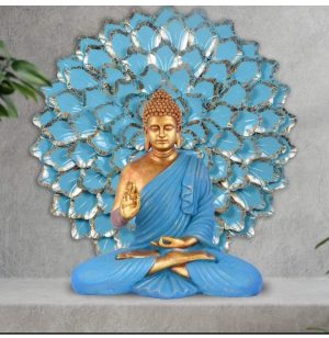 Buddha statue with Metal flower