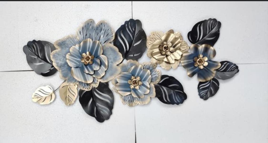 Metal grey rose wall decor - Shopps India Home decor