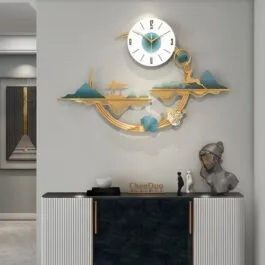 Mountain deer metal clock