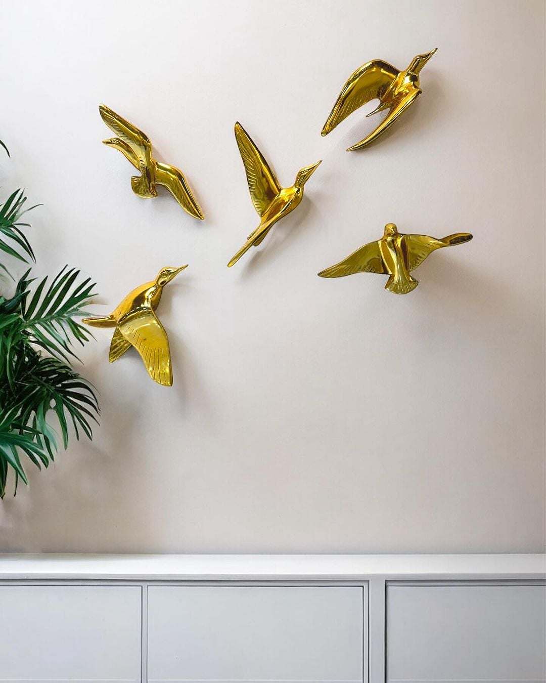 Metal Birds on wall - Set of 5 1 metal birds