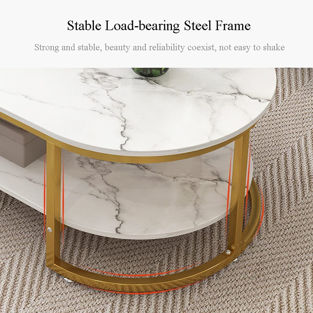 Marble top coffee table india SS golden frame center table