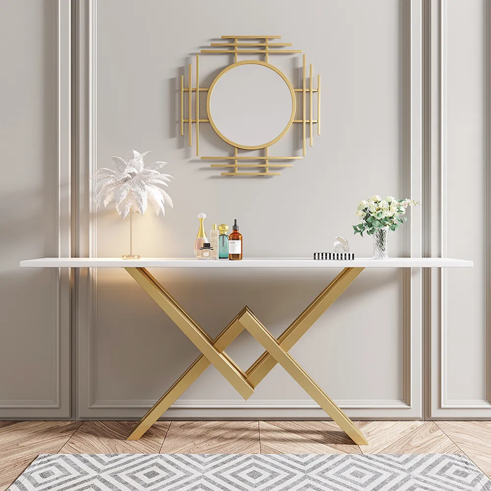 Best simple console 3 Golden metal Table Accent