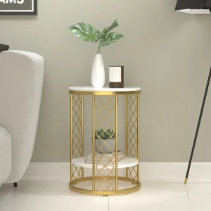 Marble Side Table Metal