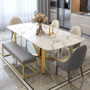Dining table with bench
