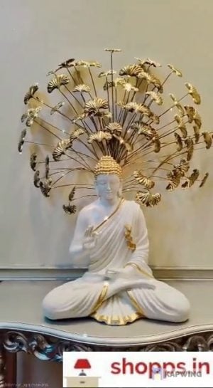 Metal tree Buddha statue
