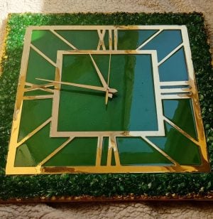 Emerald stone clock