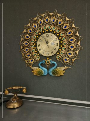 Peacock design clock