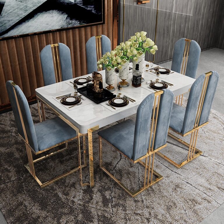 SS marble top dining set
