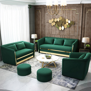 Velvet green sofa