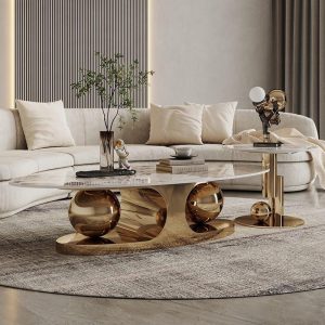 Luxury SS marble top coffee table