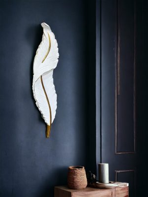 white feather wall decor