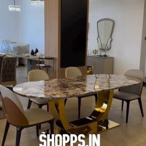 Round marble dining table