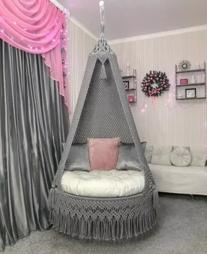 Grey Macrame Swing