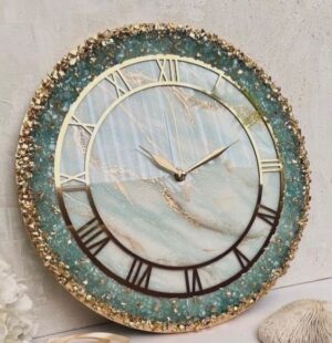 Resin teal clock