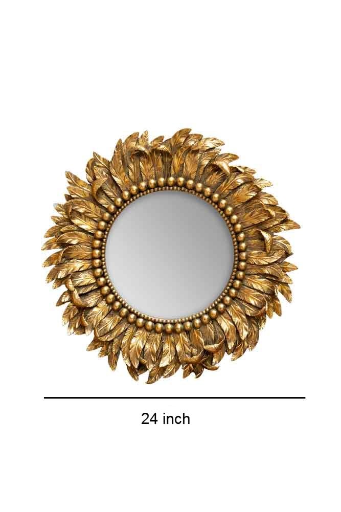 Golden Feather Mirror 3 golden feather metal mirror
