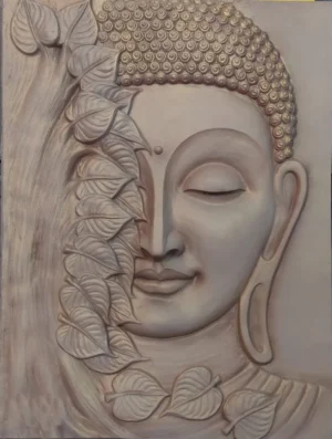 Buddha leaf mural