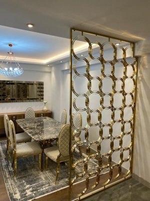 golden steel partitions