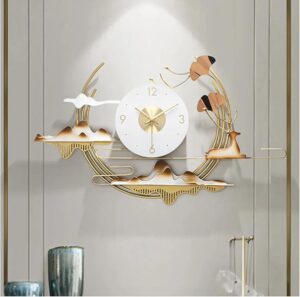 gold white clock