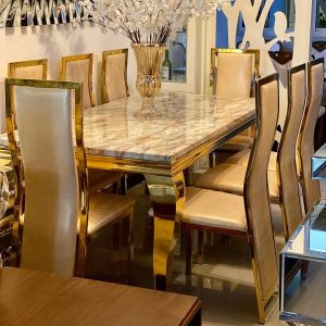 4 chairs onyx dining table set
