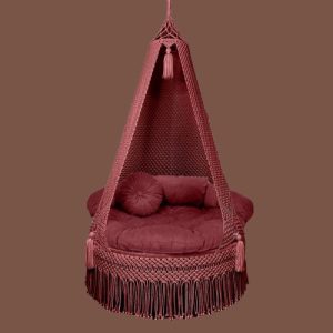 Maroon macrame swing