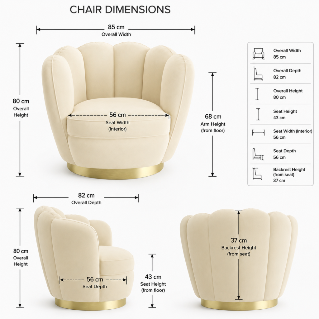 Cream lotus chair 2 Cream lotus chair 1