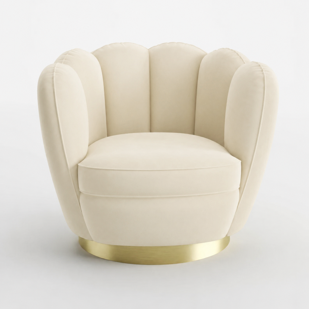 Cream lotus chair 3 Cream lotus chair