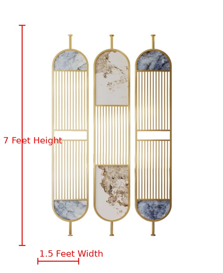 Modern Metal Partition With Marble 4 ss Metal Partition pvd