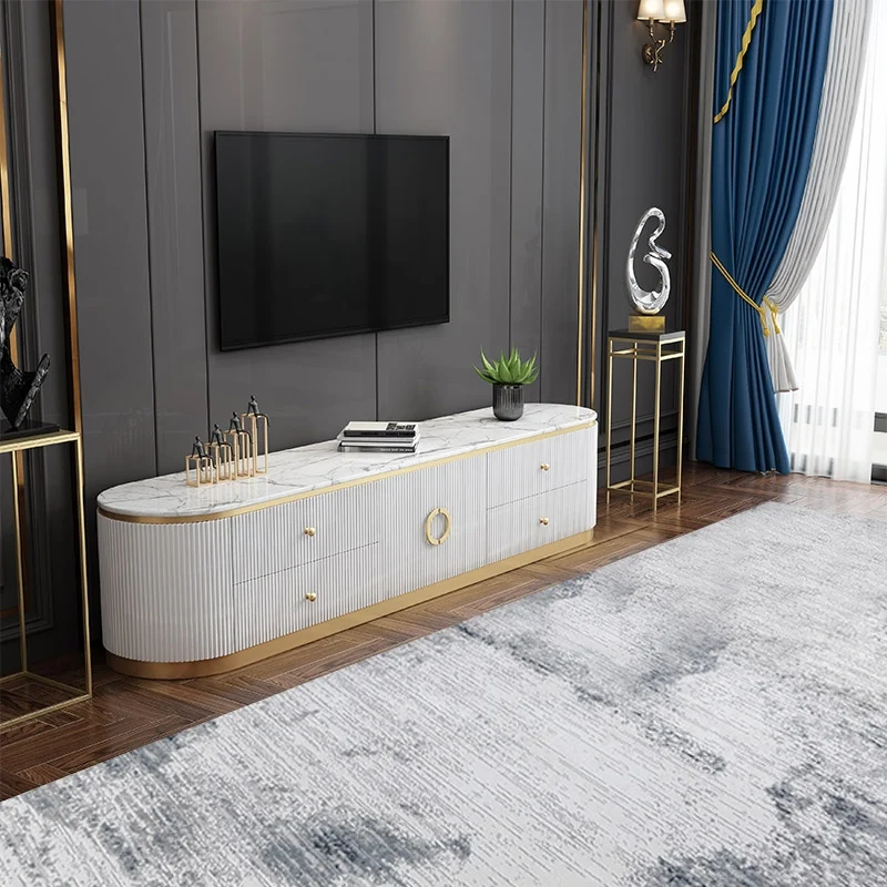 Tv Entertainment unit White marble top