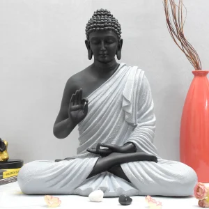 black white buddha statue