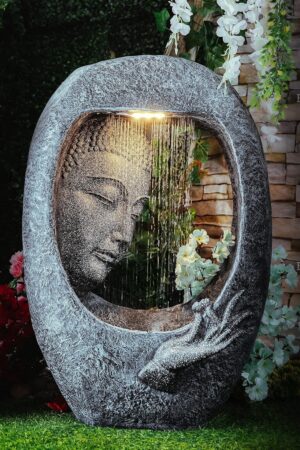 buddha face fountain