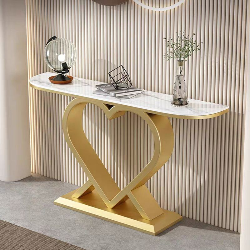 SS heart console marble top