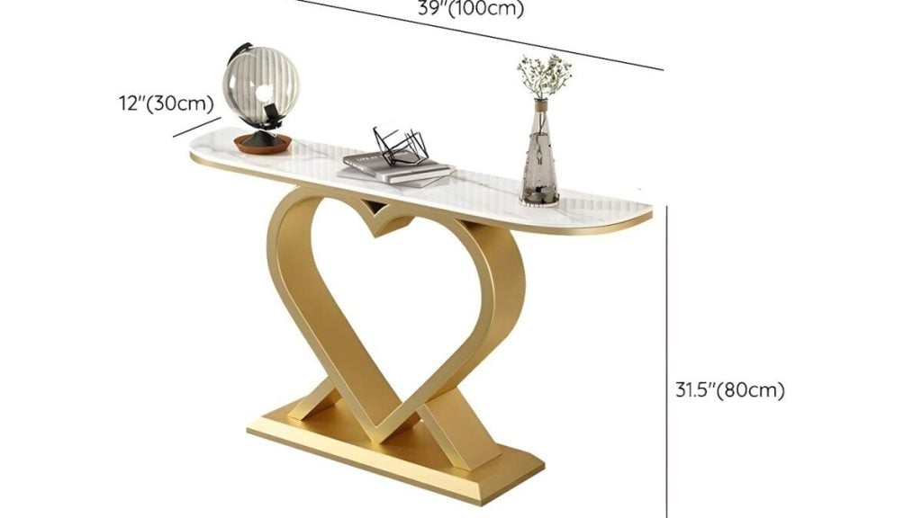 SS heart console matte gold