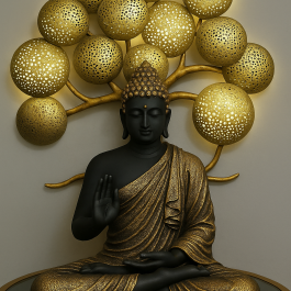 Buddha tree black gold