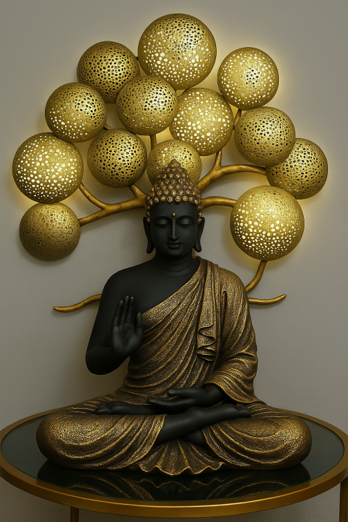 Buddha tree black gold