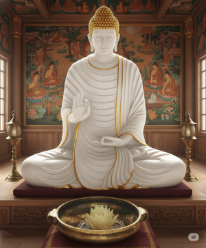 Five feet white Buddha